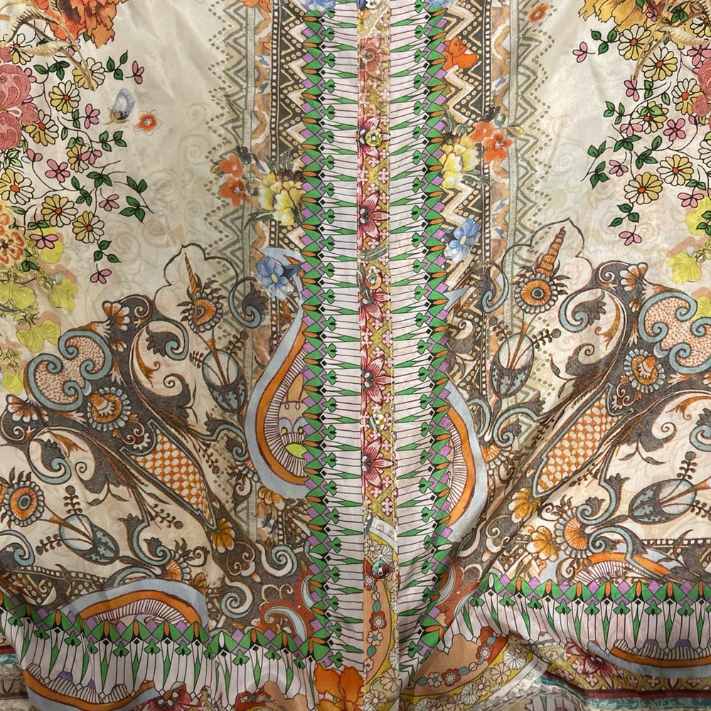 Johnny Was 100% Silk Blouse Medium - Picture 2 of 10